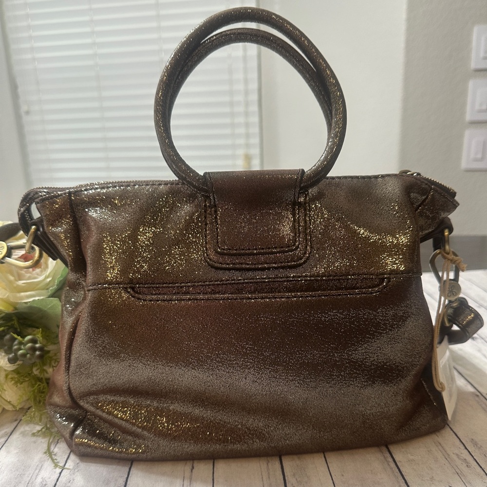 HOBO Chocolate Brown Leather Top-Handle Shoulder Bag - Picture 3 of 13